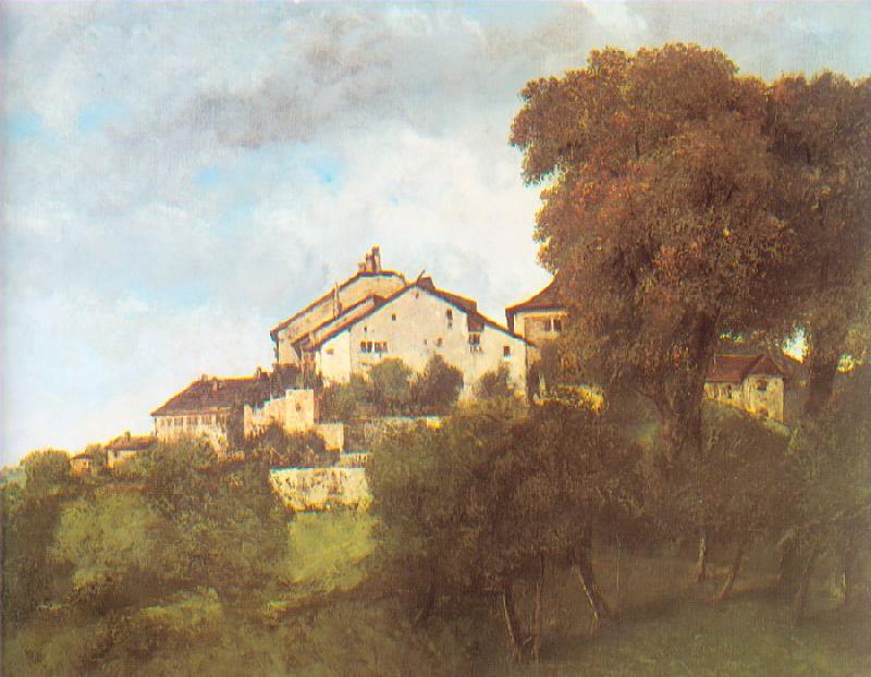 Courbet, Gustave The Houses of the Chateau D Ornans oil painting image